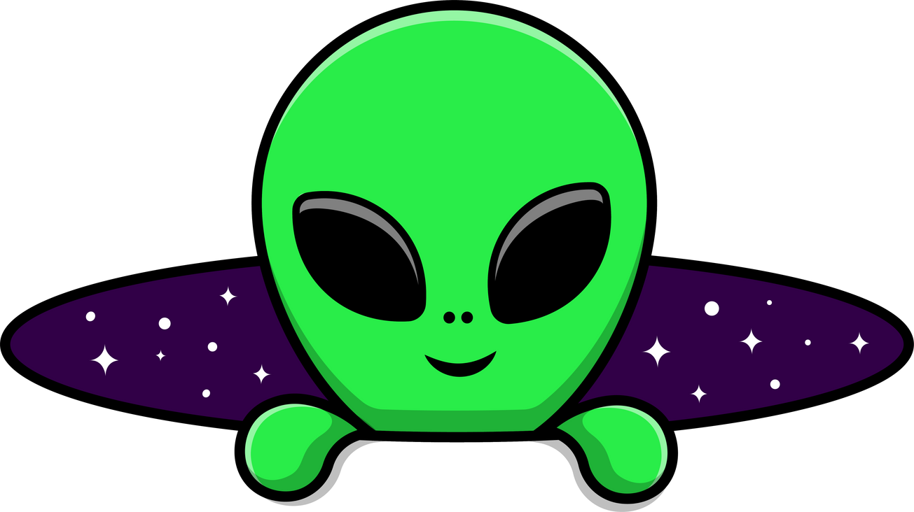 Cute Alien In Space Hole Cartoon